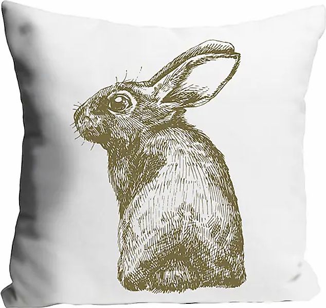 queence Dekokissen »Nika«, Kissenhülle,Hase,Abstrakt,Weiß,Minimalistisch,Ku günstig online kaufen