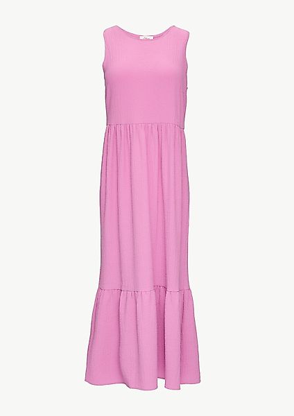 s.Oliver Maxikleid Volants-Kleid mit Crêpe-Struktur Cut günstig online kaufen