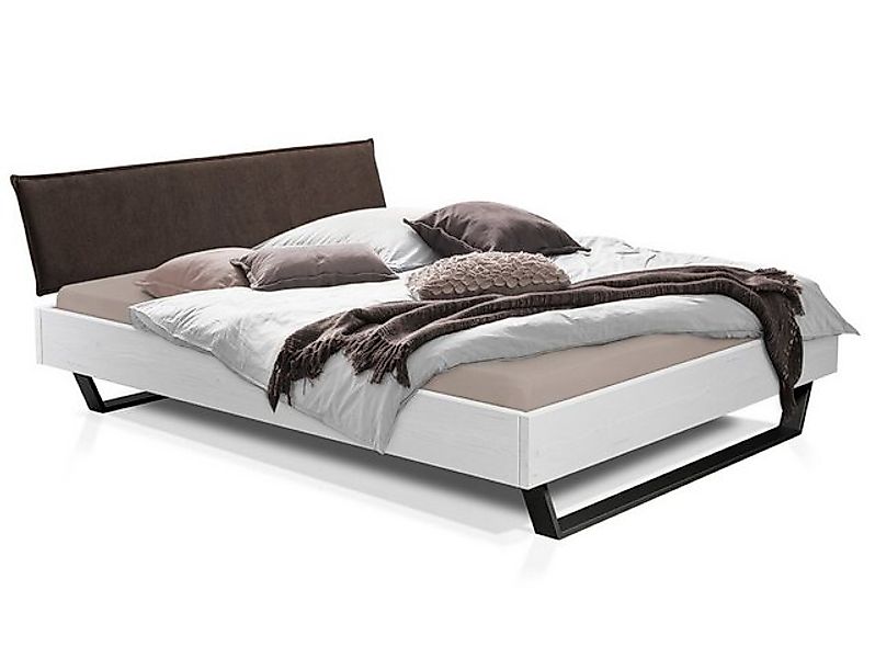 Moebel-Eins Massivholzbett, LUKY Kufenbett mit Polsterkopfteil, Material Ma günstig online kaufen