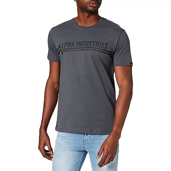 Alpha Industries Logo Kurzärmeliges T-shirt S Greyblack / Black günstig online kaufen