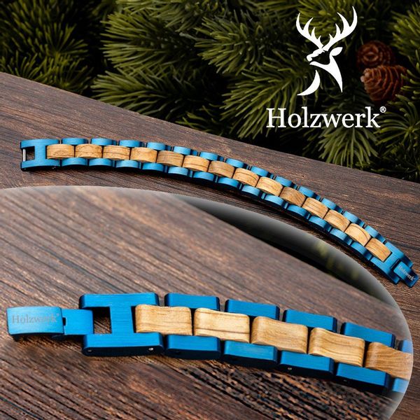 Holzwerk Edelstahlarmband Designer Holz Armband, Armkette günstig online kaufen