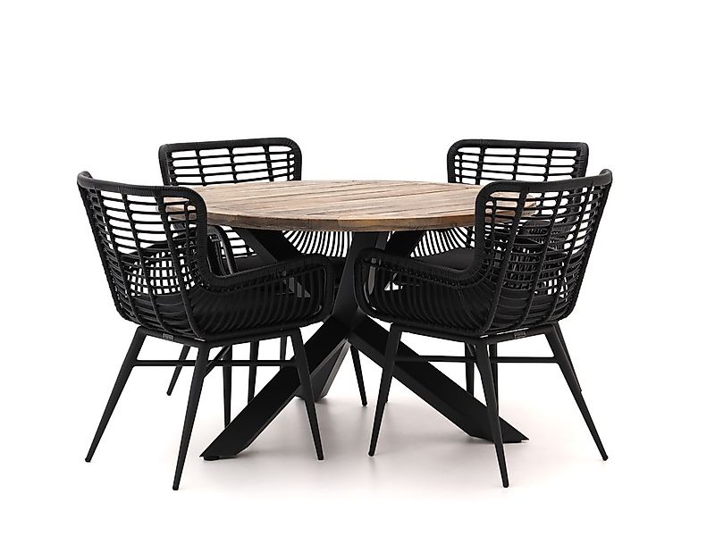 Intenso Asti/Rough-Y Ø 120 cm Gartenmöbel-Set 5-teilig günstig online kaufen