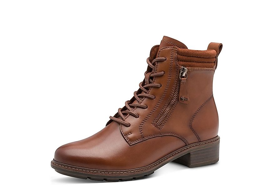 Tamaris Schnürstiefelette, Blockabsatz, Schnürboots mit Ziernähten und Kont günstig online kaufen