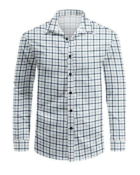 Allthemen Langarmhemd mit Karo Muster Hemd lässiges Herrenhemd Regular Fit günstig online kaufen