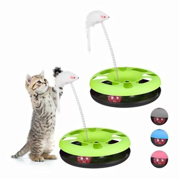 relaxdays 2 x Katzenspielzeug mit Maus grün günstig online kaufen