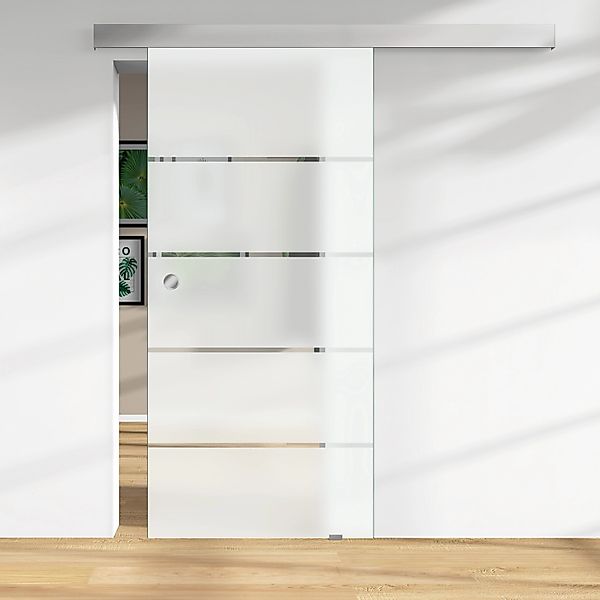 Glasschiebetür Weißglas Siebdruck S36/15  8 mm ESG - Maßanfertigung günstig online kaufen