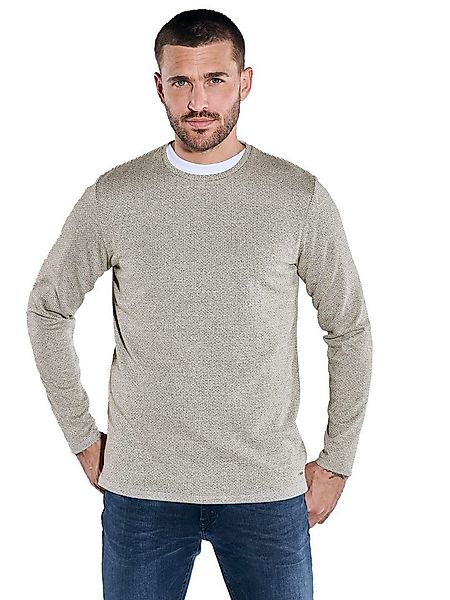 emilio adani Langarmshirt Herren Langarm-Shirt slim fit, Beige günstig online kaufen
