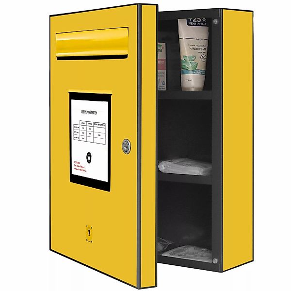 Banjado XXL Medizinschrank Abschliessbar 35x46x15cm Arzneischrank Anthrazit günstig online kaufen