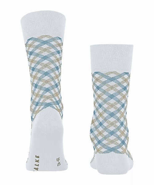 FALKE Smart Check Herren Socken, 47-50, Weiß, Kariert, Baumwolle, 12487-200 günstig online kaufen