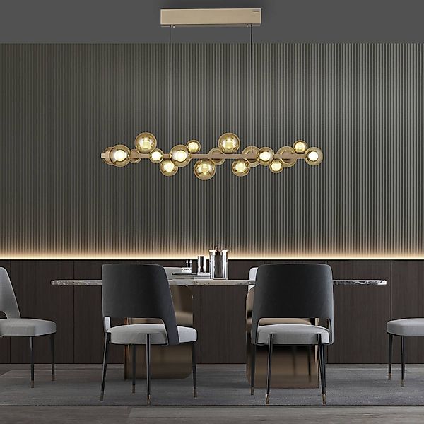 LED-Hängelampe PURE E-Popup, bronce, Glas, CCT, 18-flg. günstig online kaufen