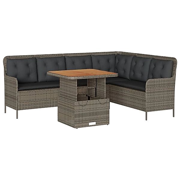 vidaXL 2-Tlg Garten-Sofagarnitur mit Auflagen Poly Rattan Grau 3262080 günstig online kaufen