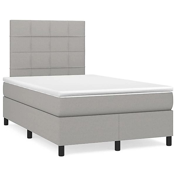 vidaXL Boxspringbett mit Matratze Hellgrau 120x200 cm Stoff 3141761 günstig online kaufen