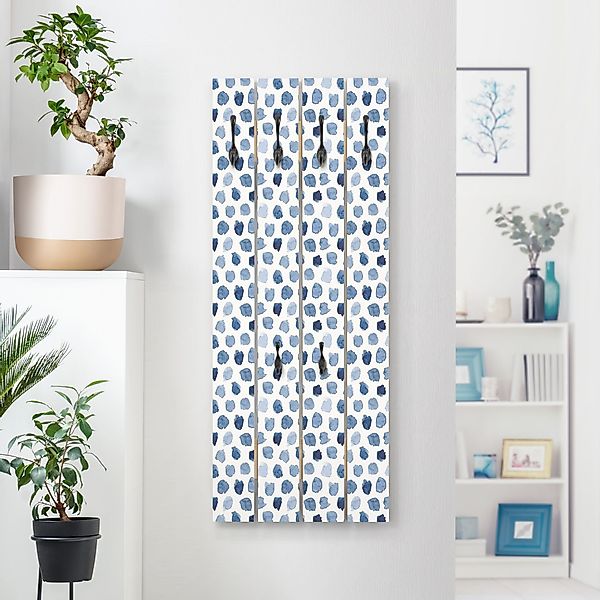 Wandgarderobe Aquarell Kleckse in Indigo günstig online kaufen