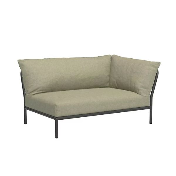 LEVEL2 Outdoor Sofa Lounge-Modul 2 Moosgrün Dunkelgrau Rechts günstig online kaufen