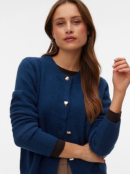 Vero Moda Strickjacke VMFIONA LS SHORT BUTTON CARDIGAN GA BOO mit Wolle und günstig online kaufen