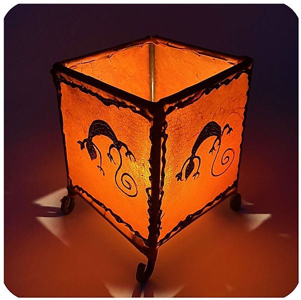 SIMANDRA Teelichthalter Teelichthalter aus Leder Gecko günstig online kaufen