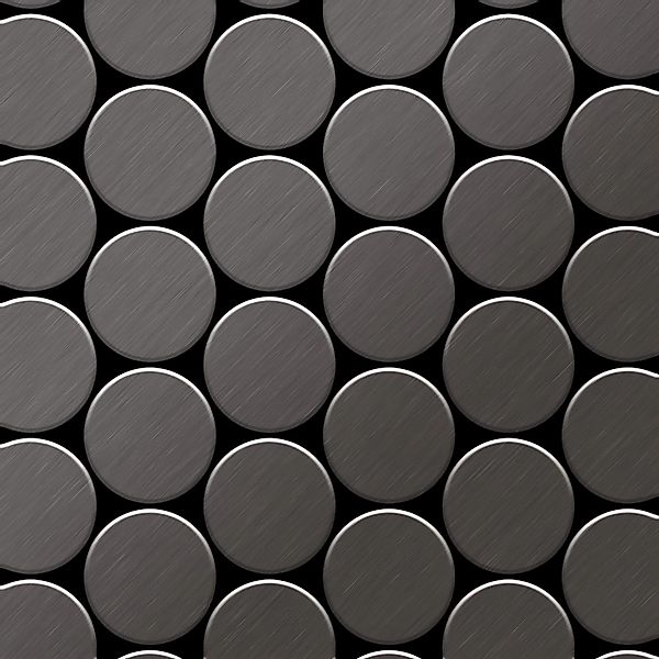ALLOY Mosaik Fliese Massiv Metall Titan Gebürstet Dunkelgrau 1,6mm Medallio günstig online kaufen