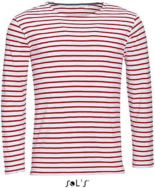 SOLS Langarmshirt Herren Longsleeve Striped T-Shirt günstig online kaufen
