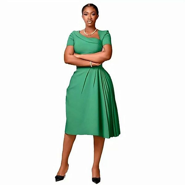 RUZU UG Dirndl Sommerliches, grünes, plissiertes, mittellanges Kleid mit Sc günstig online kaufen