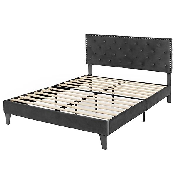Costway Polsterbett Doppelbett mit Lattenrost & Kopfteil 200 x 180 cm günstig online kaufen