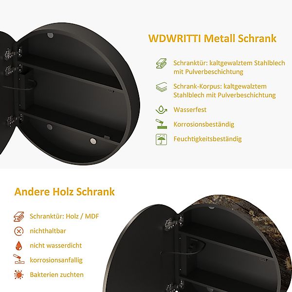 WDWRITTI Spiegelschrank Badezimmer mit Beleuchtung 80 günstig online kaufen