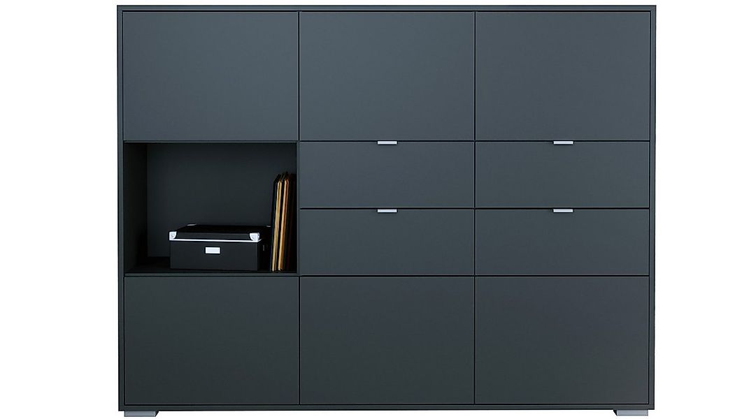 Vladon Highboard Milano (Highboard mit 6 Türen Anthrazit matt, 4 Schubladen günstig online kaufen