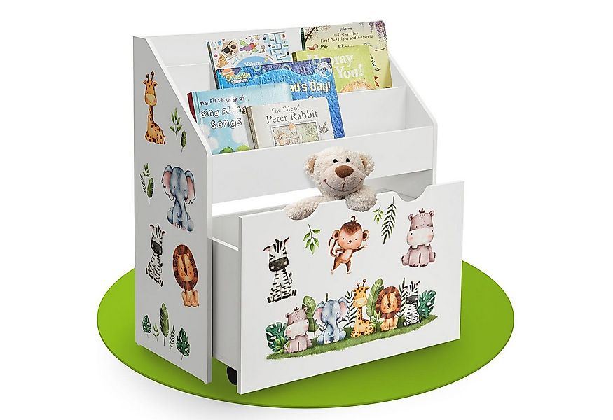 Juskys Bücherregal Kinder Bücherregal, 3 Fächer, Spielzeugkiste, kindgerech günstig online kaufen