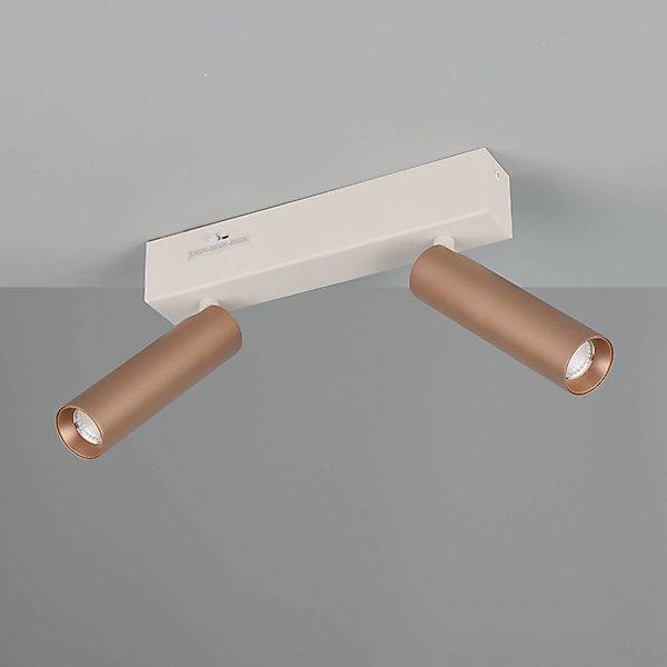 LED-Deckenstrahler Ambala, Länge 26 cm, grau/braun, 2-flg. günstig online kaufen