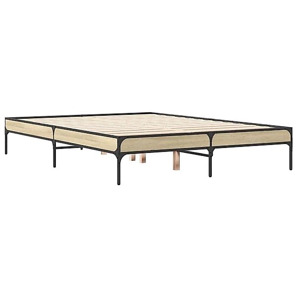 vidaXL Bettgestell Sonoma-Eiche 120x190 cm Holzwerkstoff und Metall 845047 günstig online kaufen