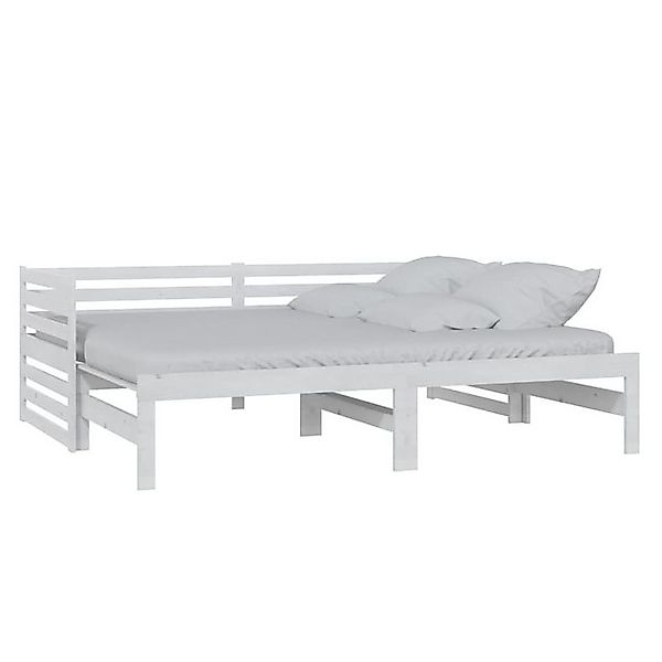 furnicato Bett Ausziehbares Tagesbett Weiß Massivholz Kiefer 2x(90x200) cm günstig online kaufen