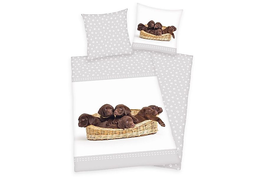 Herding Kinderbettwäsche Herding Bettwäsche mit Hund 135 x 200cm 100%Baumwo günstig online kaufen