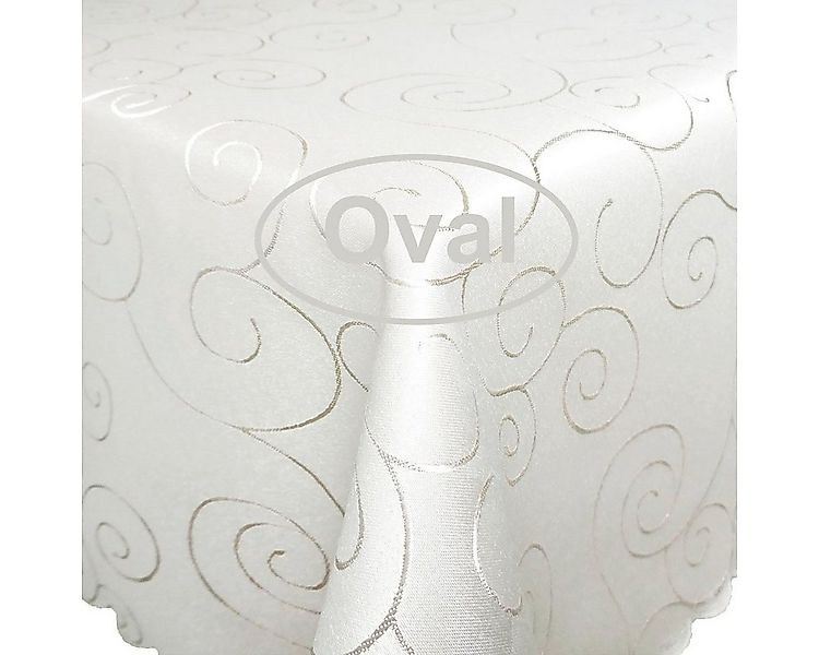 Tischdecke Ornamente OVAL Tischdecke Seidenglanz Damast Circle, strapazierf günstig online kaufen