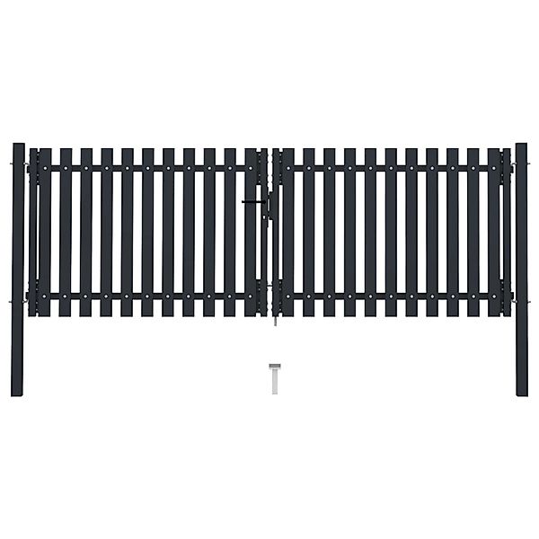 vidaXL Doppelflügel Zauntor Stahl 306x150 cm Anthrazit 146351 günstig online kaufen