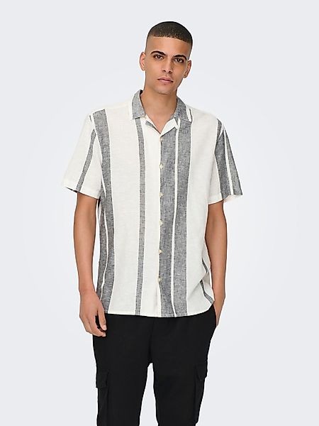 ONLY & SONS Kurzarmhemd "ONSCAIDEN SS STRIPE LINEN RESORT NOOS" günstig online kaufen