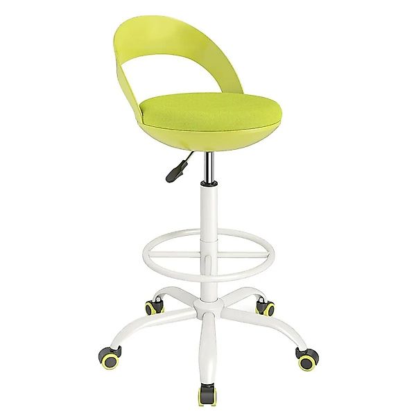 Costway Rollhocker mit Lehne & Rollen Grün Höhenverstellbar 70-82 cm günstig online kaufen