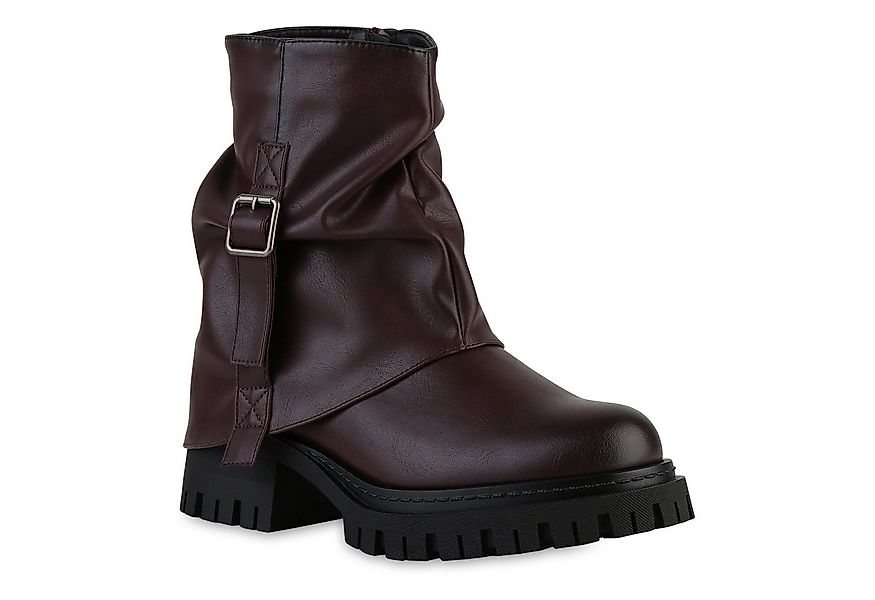 VAN HILL 841796 Bikerboots Damen Leicht Gefütterte Biker Boots Stiefeletten günstig online kaufen