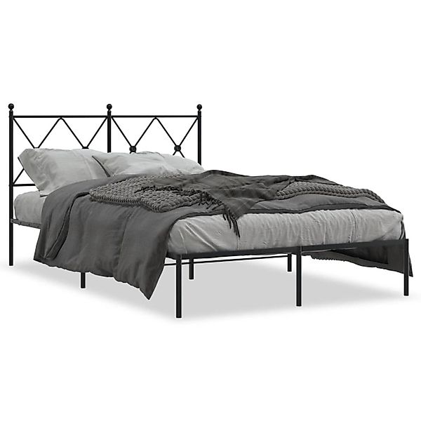 vidaXL Bettgestell mit Kopfteil Metall Schwarz 120x190 cm 376499 günstig online kaufen