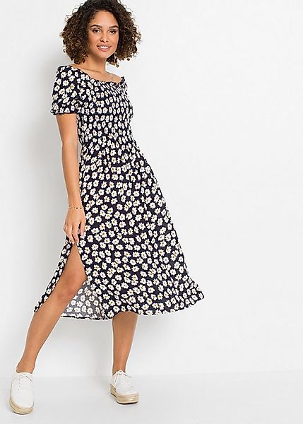 bonprix Midikleid für warme Tage, aus Viskose, ausgestellte Passform, mit S günstig online kaufen