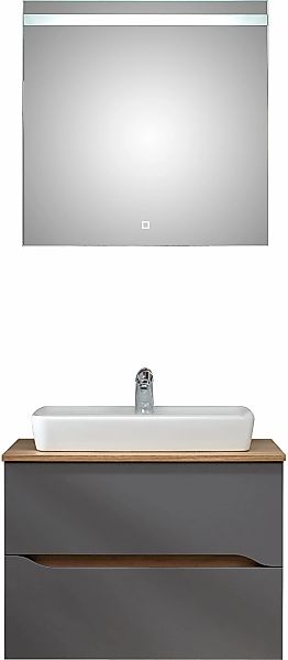 Saphir Badmöbel-Set "Quickset 2-teilig, Keramik-Aufsatzbecken mit LED-Spieg günstig online kaufen