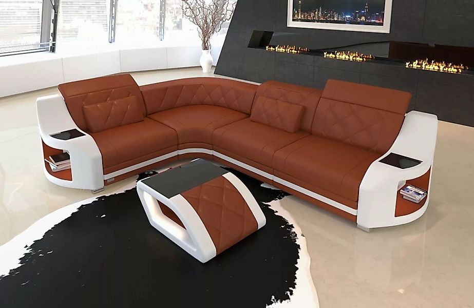 Sofa Dreams Ecksofa Leder Ledercouch Sofa Genua L Form Ledersofa, Couch, mi günstig online kaufen