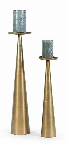 Dekocandle Kerzenleuchter Kerzenhalter matt brass antique Ø 19 x 82cm (1Stk günstig online kaufen