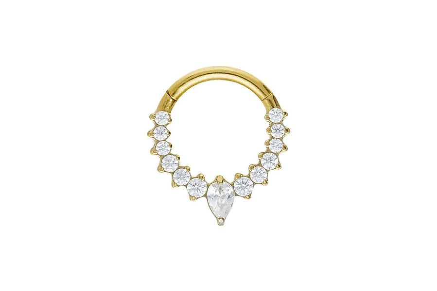 PIERCINGLINE Nasenpiercing Titan Segmentring Clicker EINGEFASSTE günstig online kaufen