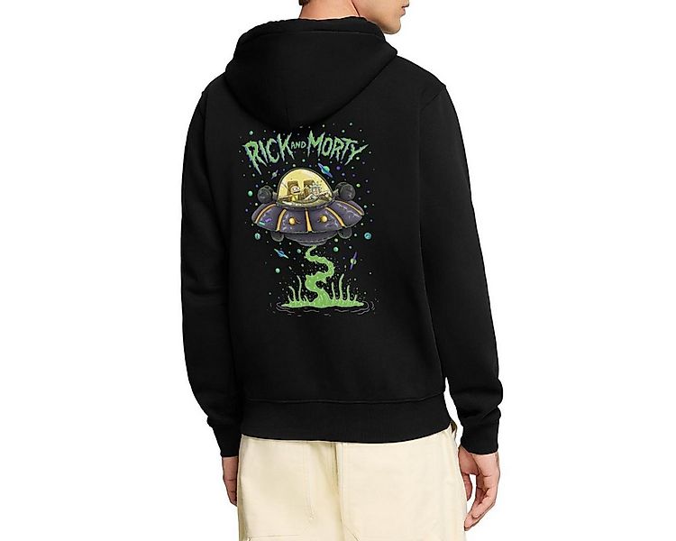 Spreadshirt Sweatjacke Rick and Morty Fliegen Im Raumschiff Kapuzenjacke He günstig online kaufen