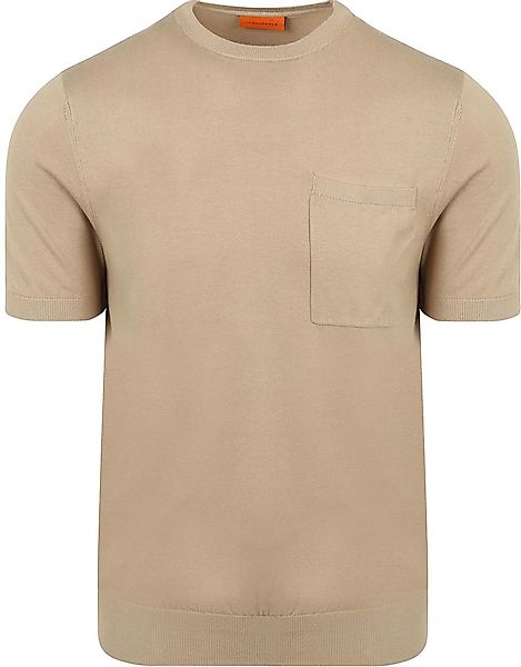 Suitable Knitted T-shirt Pocket Compact Taupe - Größe M günstig online kaufen
