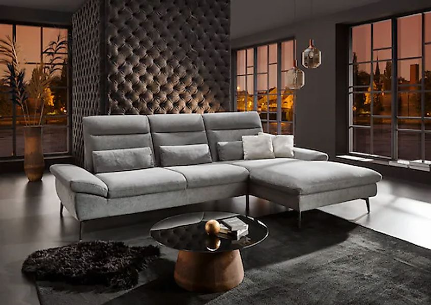 HUKLA Ecksofa »HU-HP22156 L-Form« inkl. Kopfpolsterverstellung, optional mi günstig online kaufen