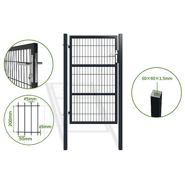 Casanoov Zauntor Metall 1M Razo H 160Cm Grau günstig online kaufen