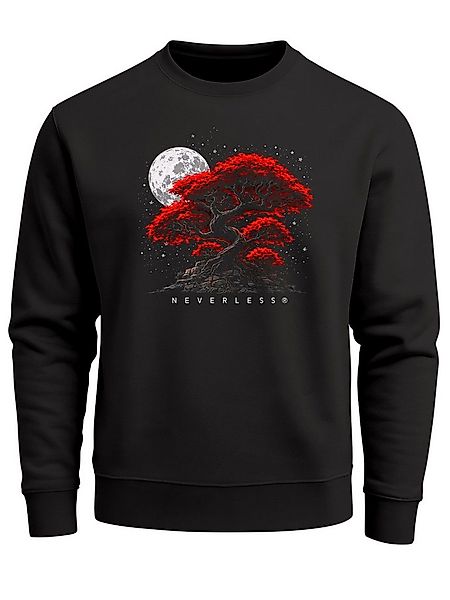 Neverless Sweatshirt Sweatshirt Herren Frontprint Bonsai Baum Japan Ästheti günstig online kaufen