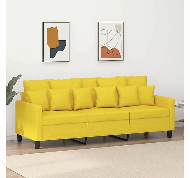 vidaXL Sofa 3-Sitzer-Sofa Hellgelb 180 cm Stoff günstig online kaufen