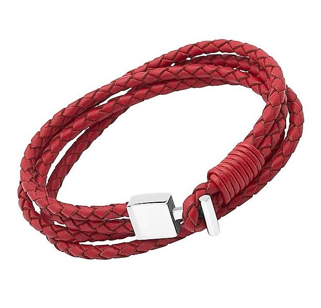 Unique Lederarmband Rotes Unique Lederarmband mit Edelstahlverschluss LB025 günstig online kaufen