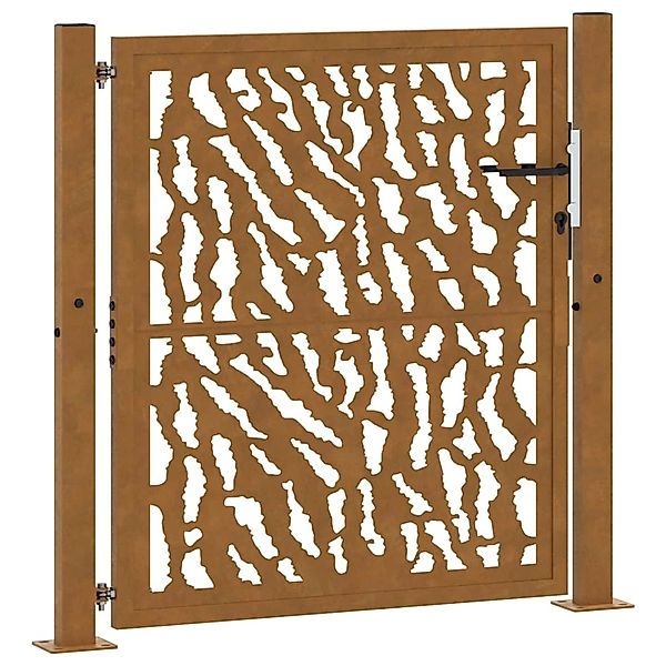 vidaXL Gartentor 105 x 105 cm Verwitterungsstahl Trace-Design 4100984 günstig online kaufen